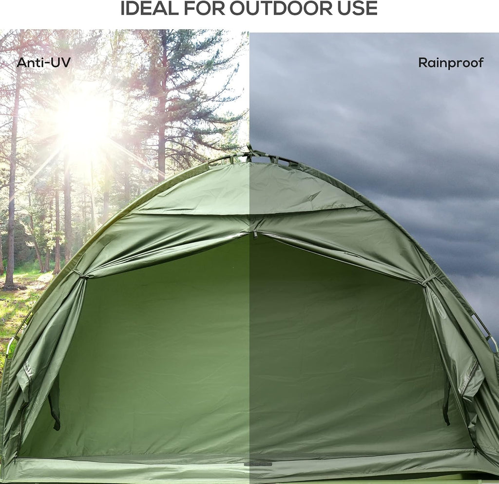 Compact Pop Up Folding Camping Cot Tent Combo Set F91919