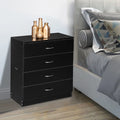 Black 4-Drawer MDF Wood Dresser M87204
