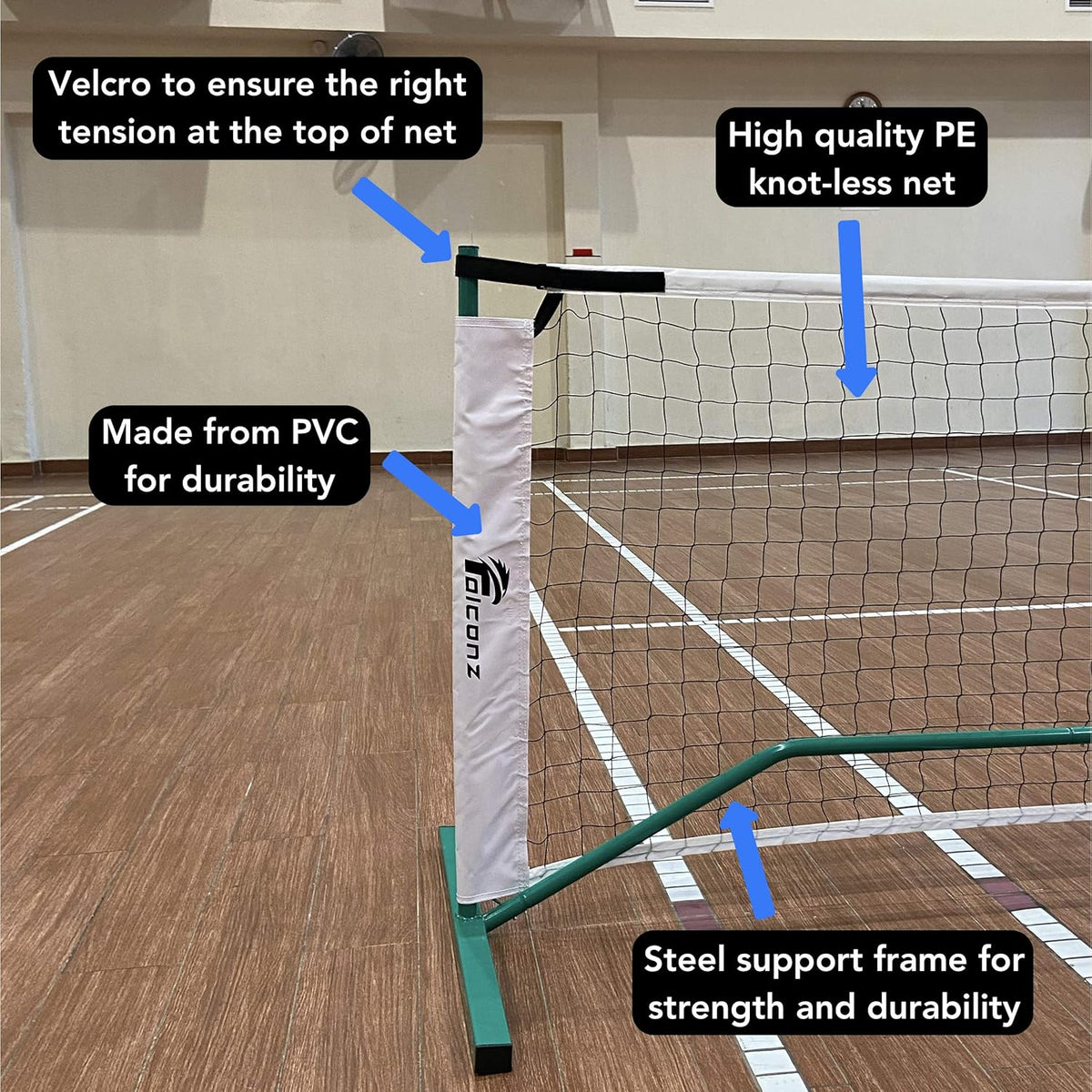 Regulation Size 22 Feet Long Pickleball Net with Steel Frame and PE Netting A2368