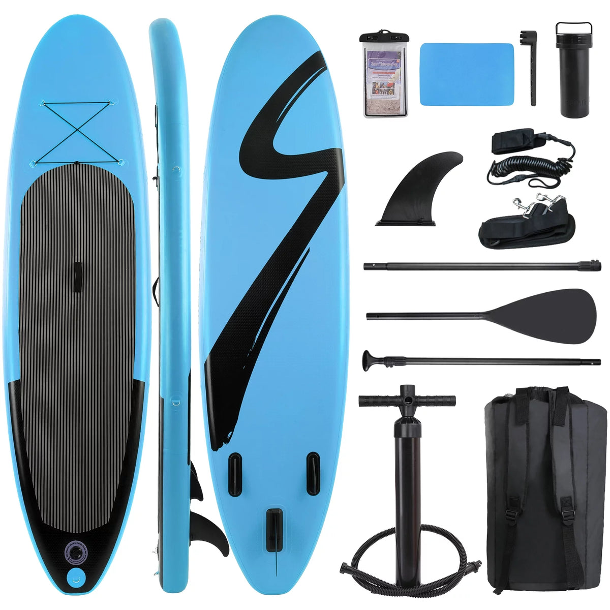 10ft Inflatable Stand up Paddle Board with Backpack, Paddle, Leash U176470
