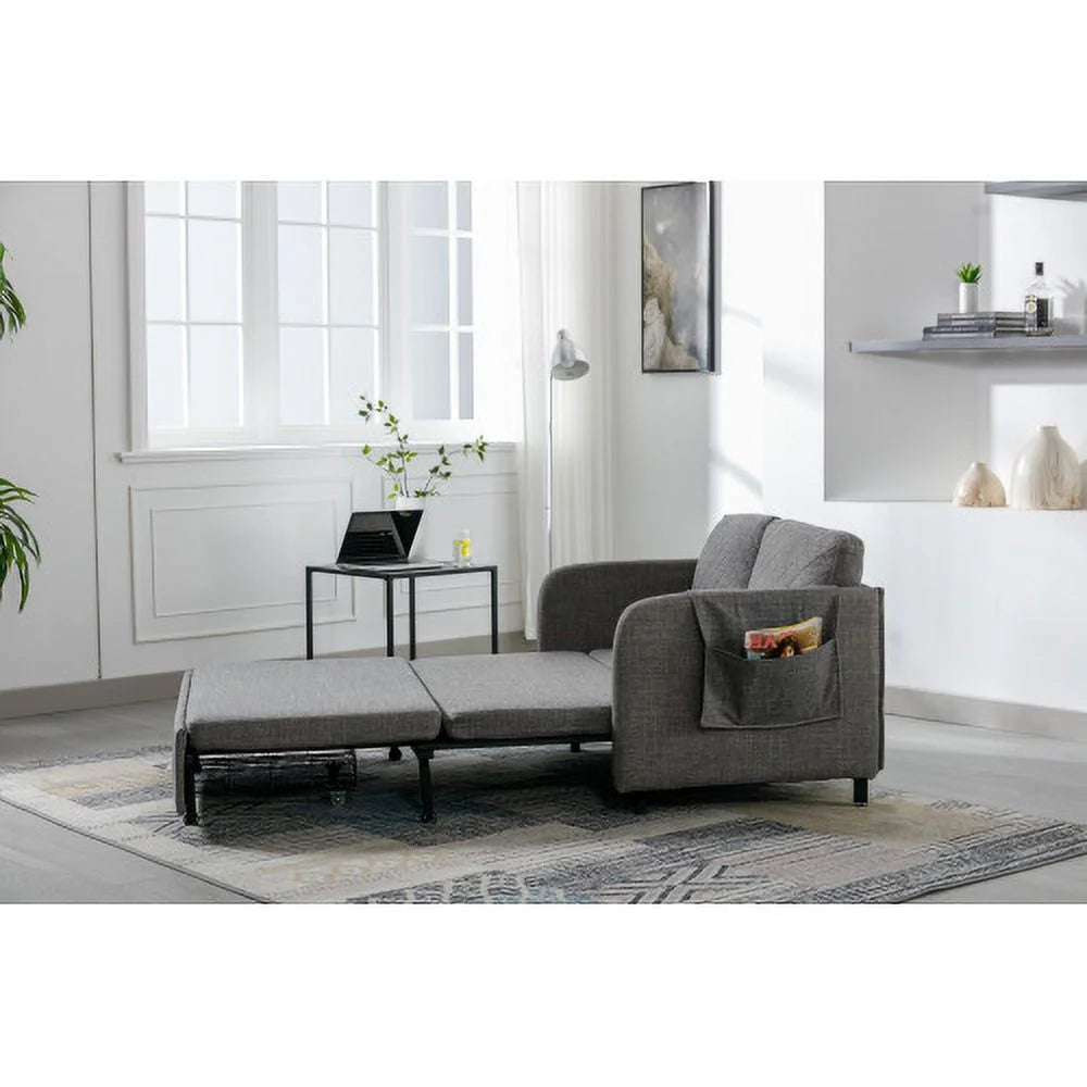 Velvet Convertible Sleeper Sofa Bed with 2 Pillows V913695