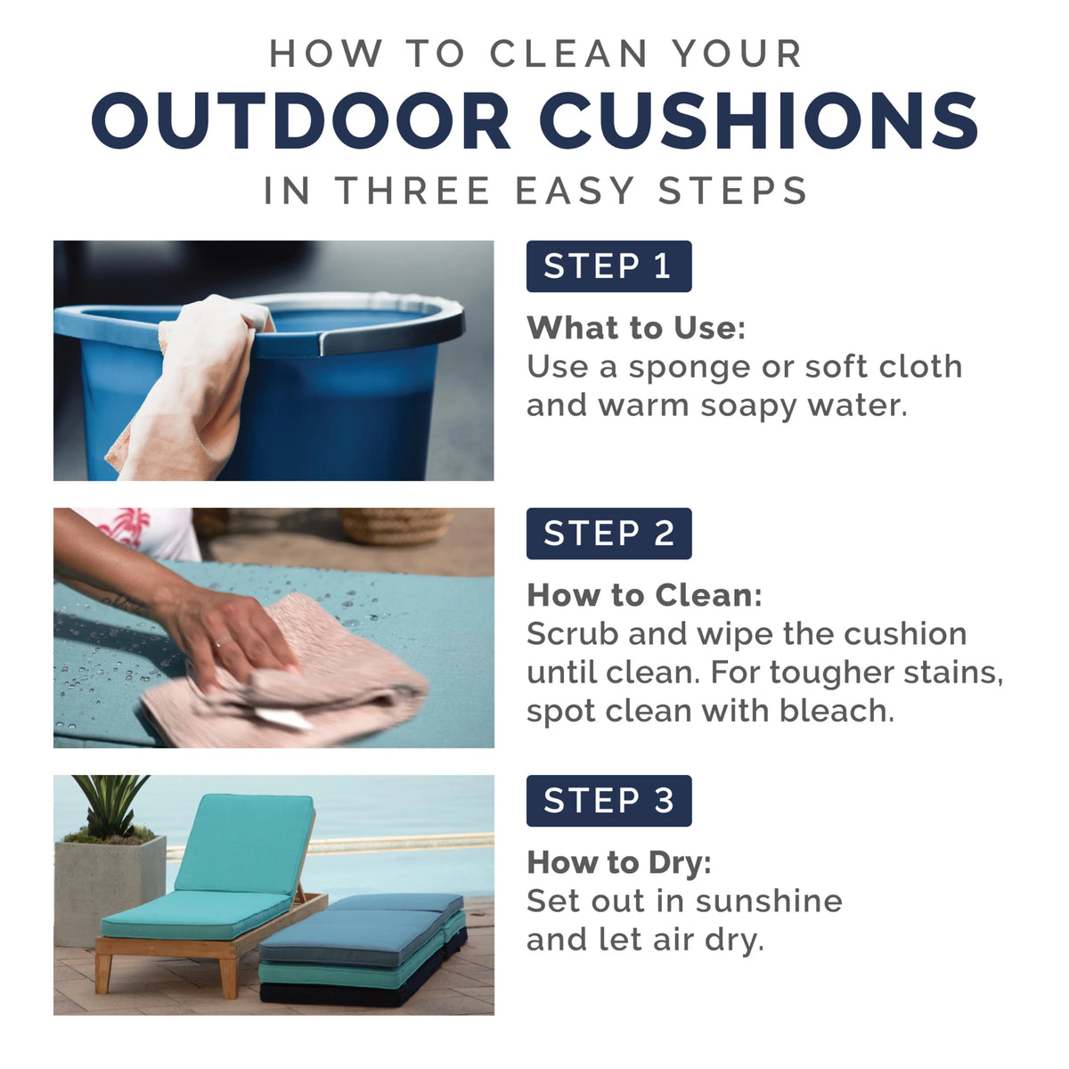 Sapphire Blue Outdoor Dining Chair Cushion Set 21 x 21 U634