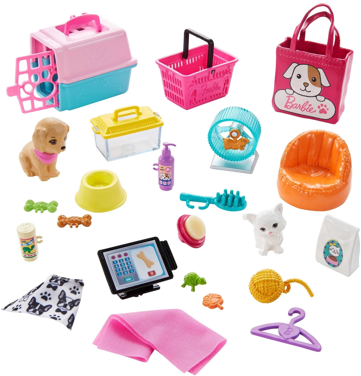 Barbie Doll and Pet Boutique Playset with 4 Pets U69956