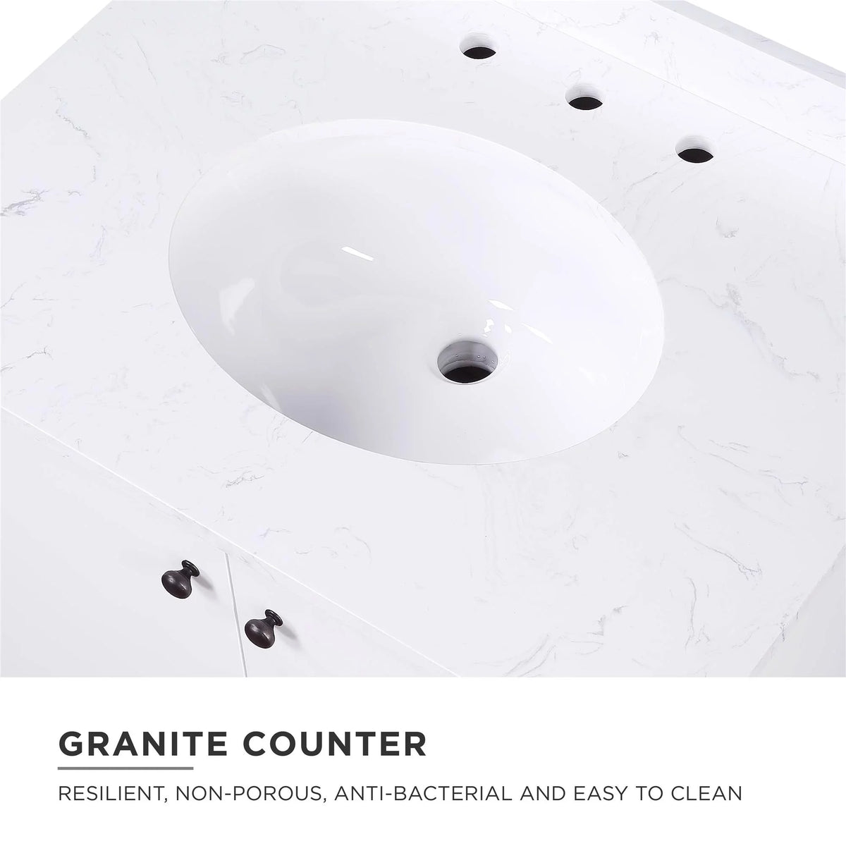 30 Inch White Bathroom Vanity with Sink J3752