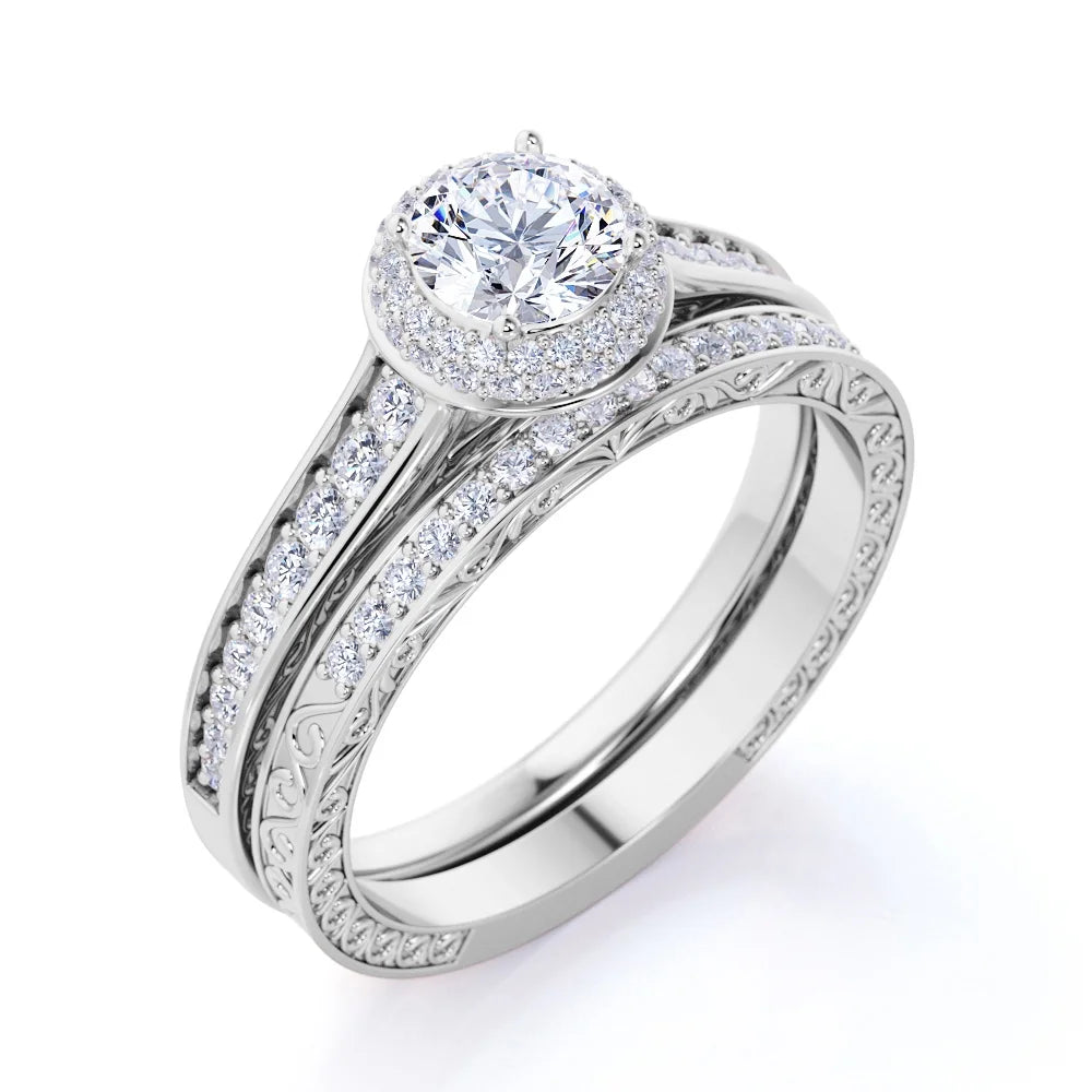 10K White Gold Channel Set Engagement Ring P396