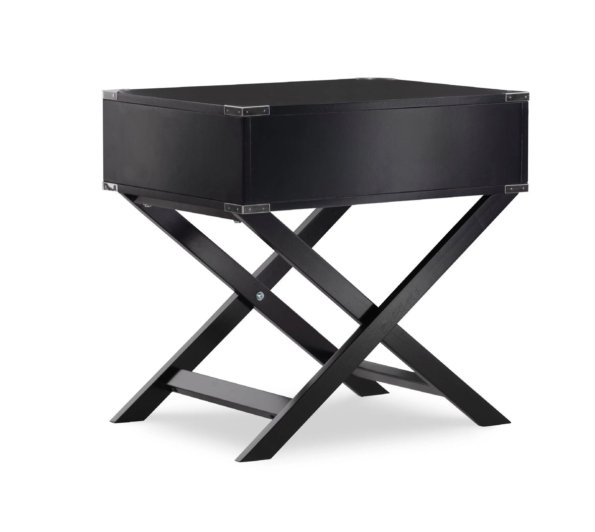 Black Single Drawer Accent Side Table K386135