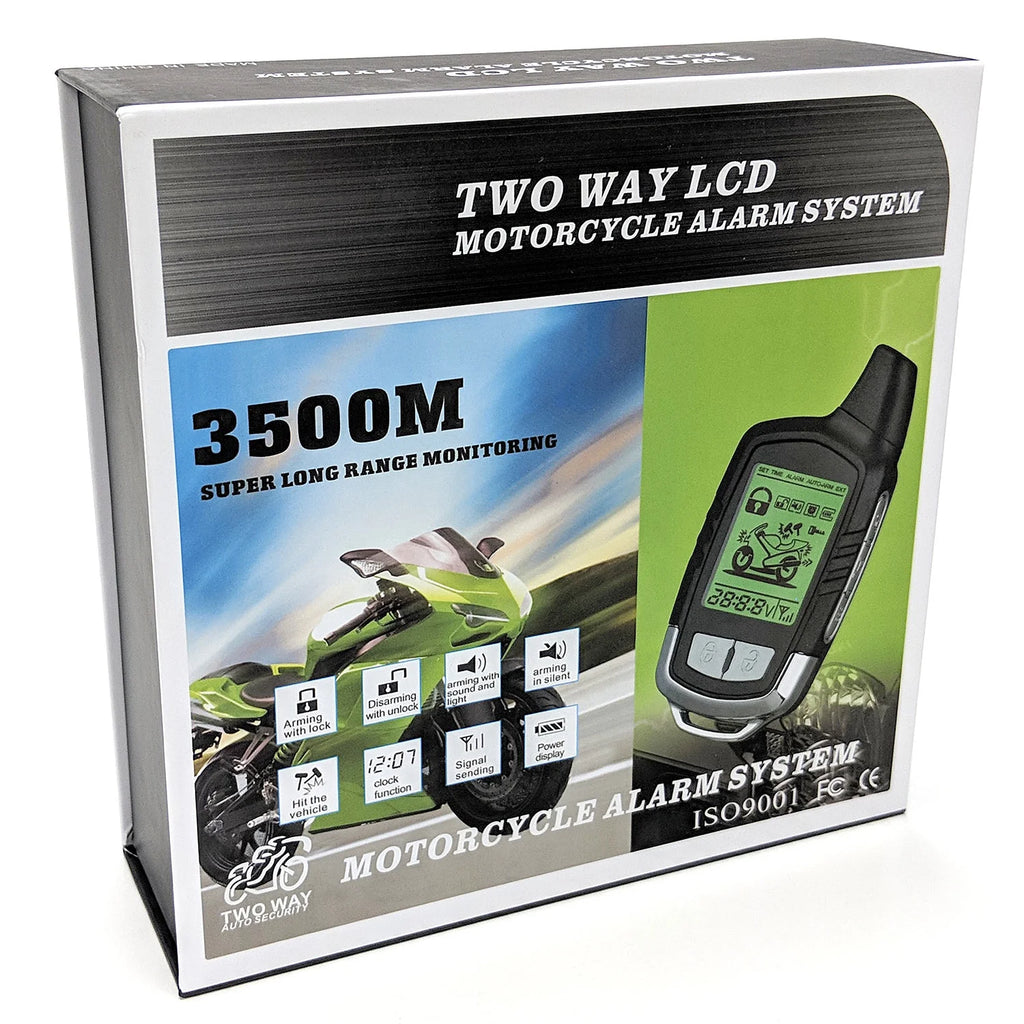 2 Way Motorcycle Alarm Pager Remote Engine Start P9718
