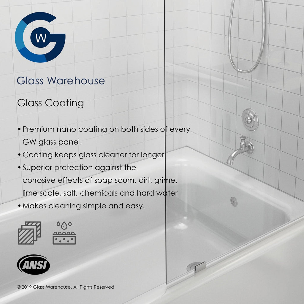 Frameless Shower Bath Fixed Panel S99064