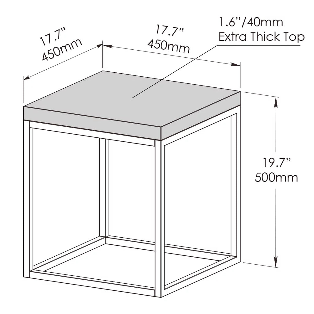 Marble Wood and Metal Side Table M575