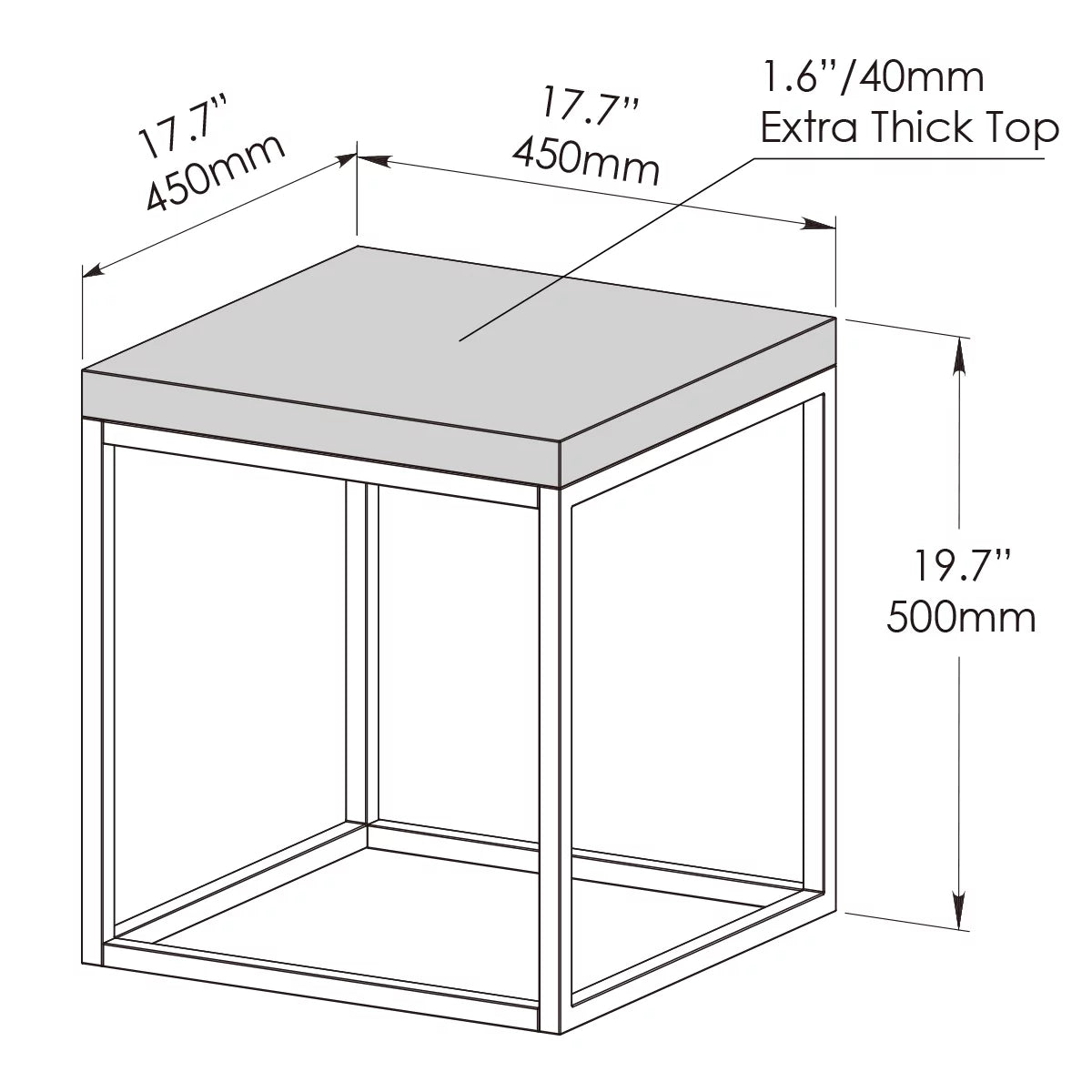 Marble Wood and Metal Side Table M575