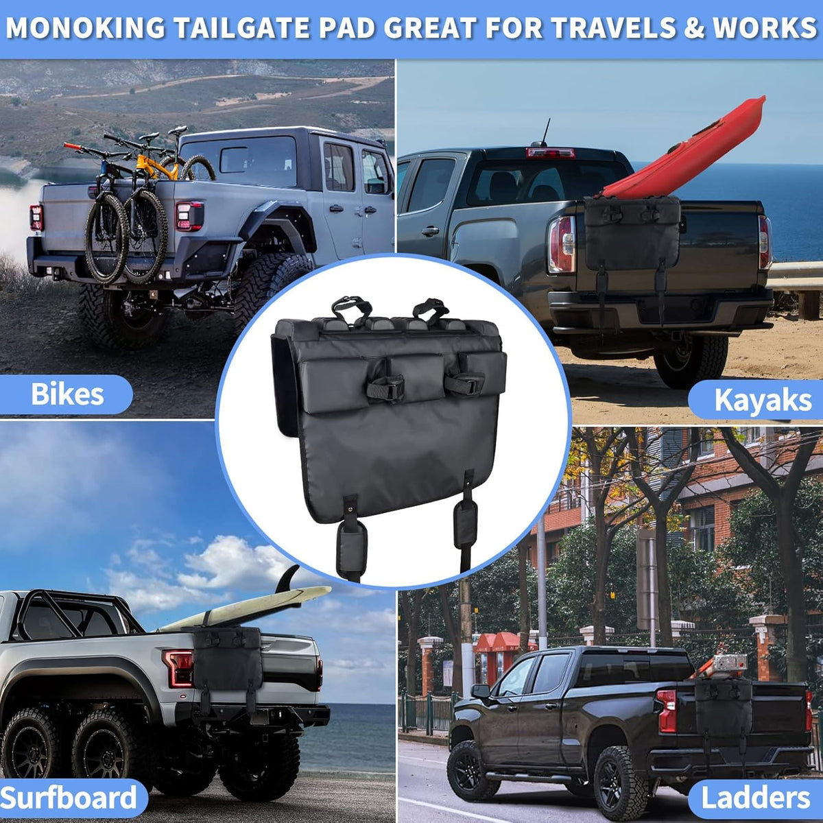 Tailgate Bike Pads with Tool Pocket, 21" Wide Pack of 2 I806263