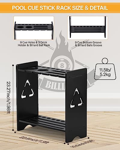 Floor Stand Billiards Rack Holds 9 Cues L4712