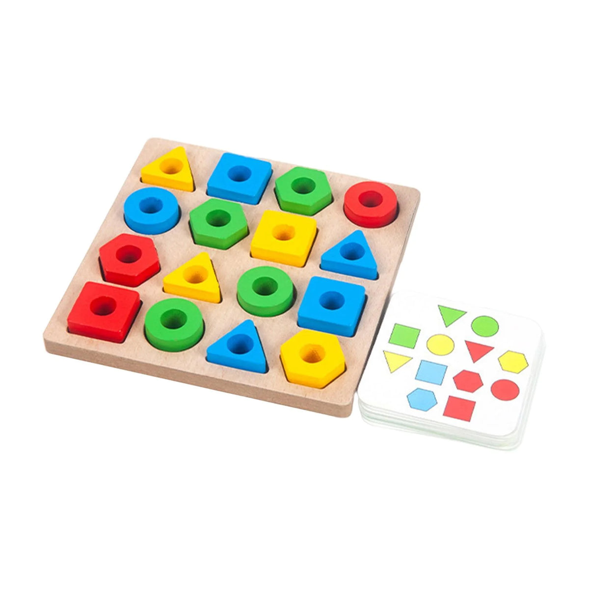 Wood Geometric Shape Matching Stacking Toys Educational Toys for Toddlers J97455