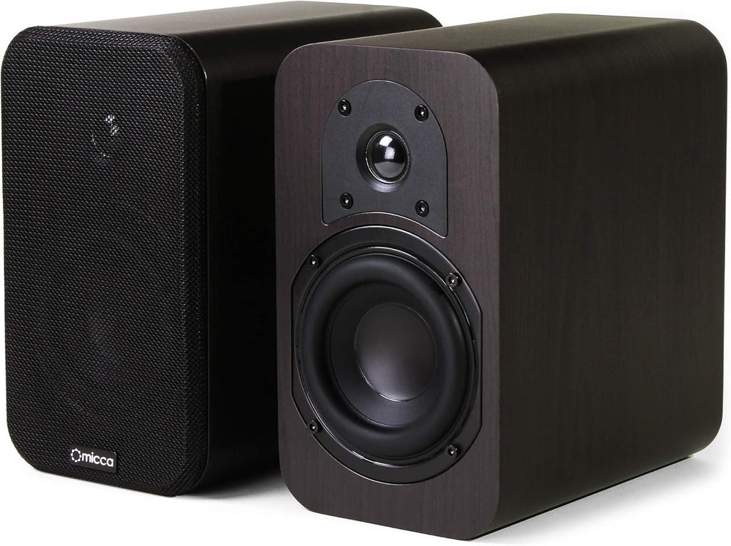 Dark Walnut Bookshelf Speaker with 4-Inch Woofer and Silk Tweeter Q75522