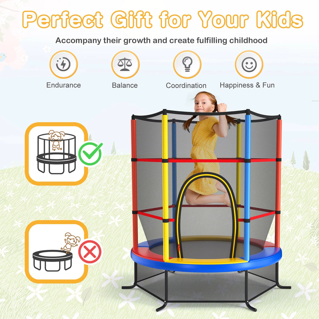 55'' Recreational Trampoline with Enclosure Net M57152