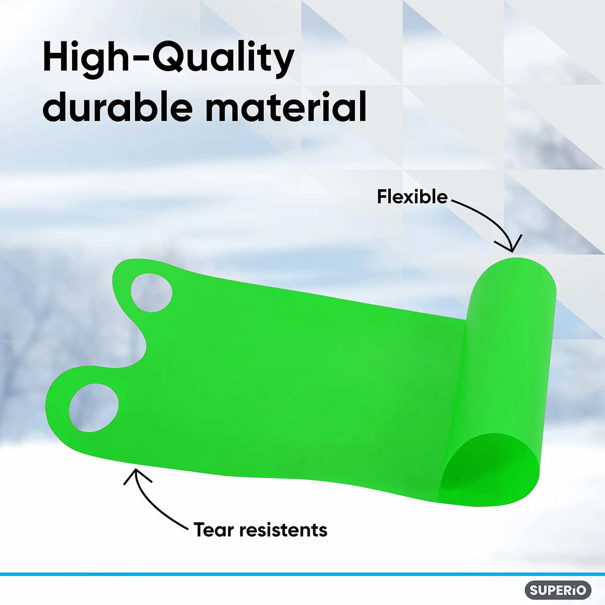 3 Pack Green Kids Snow Sled T48914