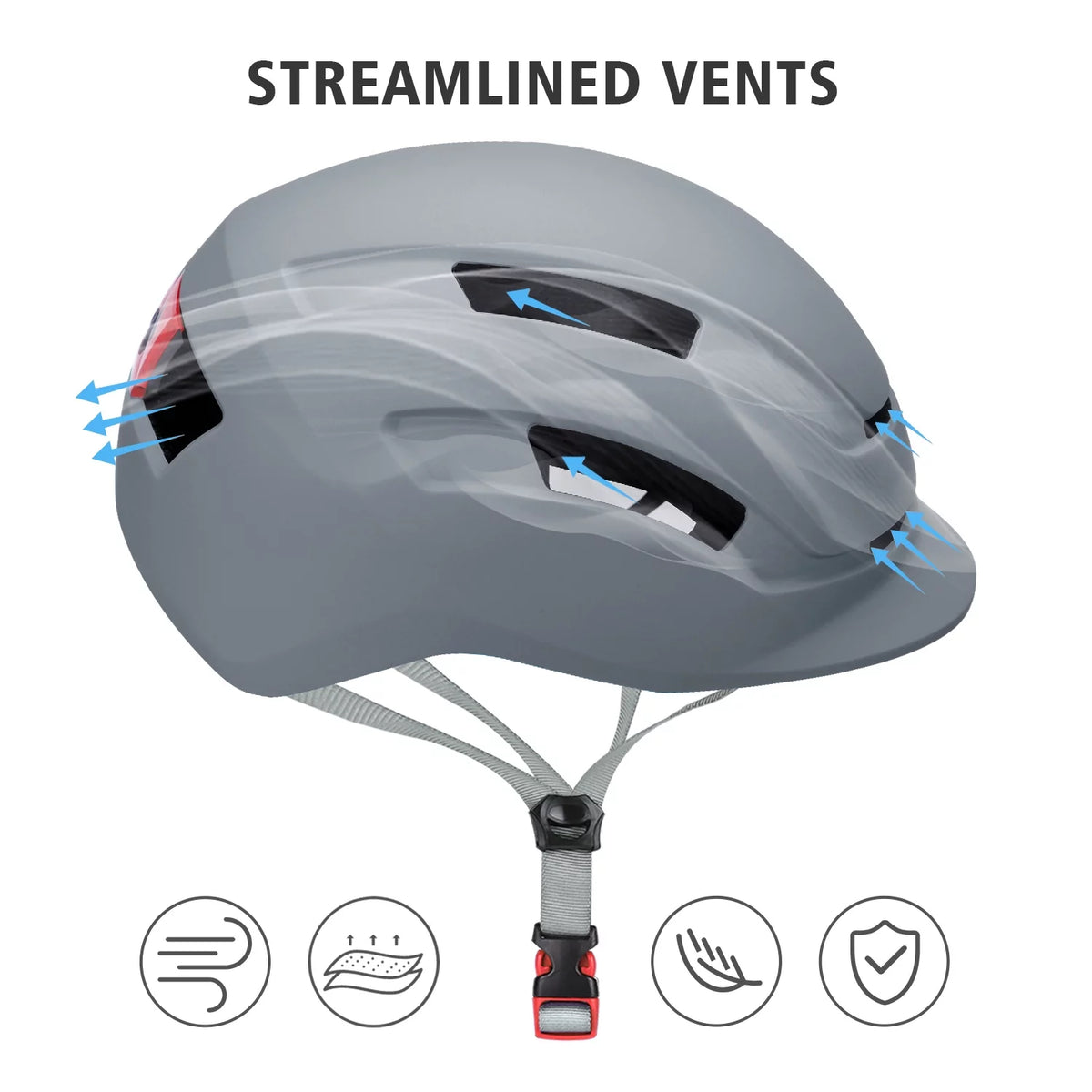 Adult Bike Helmet with Light Gray E184