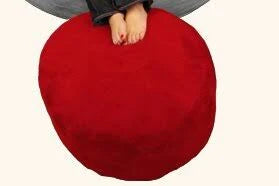 Merlot Micro Suede Pouf Ottoman Q407