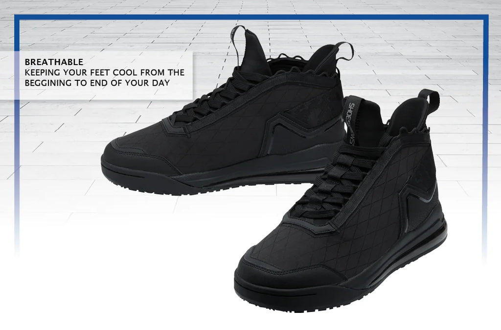 Black Water Resistant Slip Resistant Work Sneakers K296844