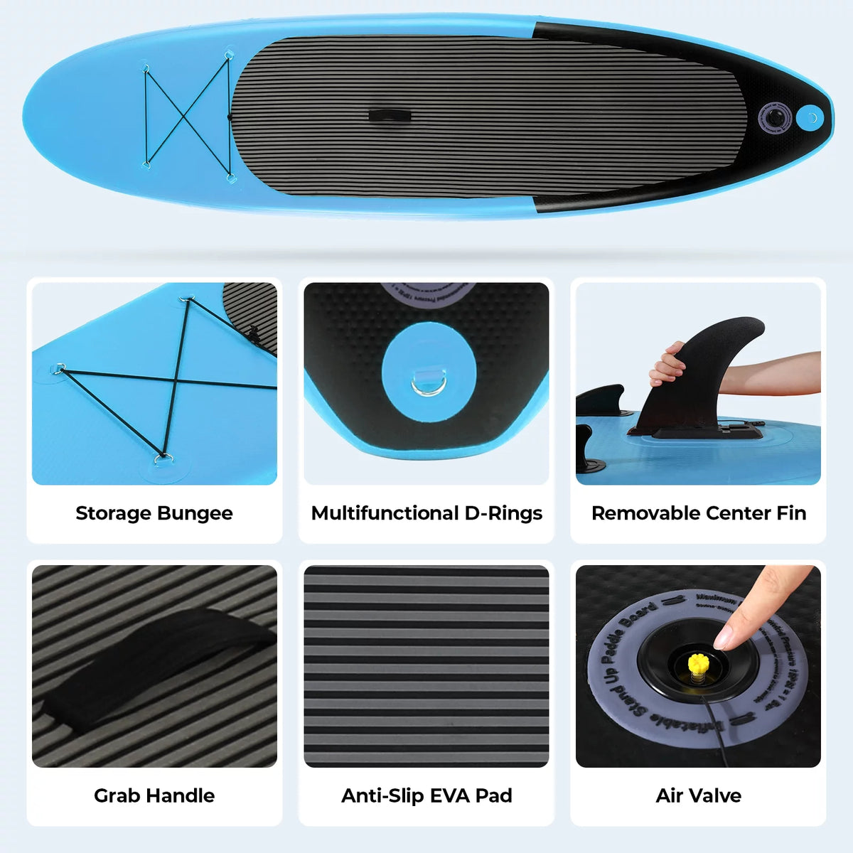 10ft Inflatable Stand up Paddle Board with Backpack, Paddle, Leash U176470