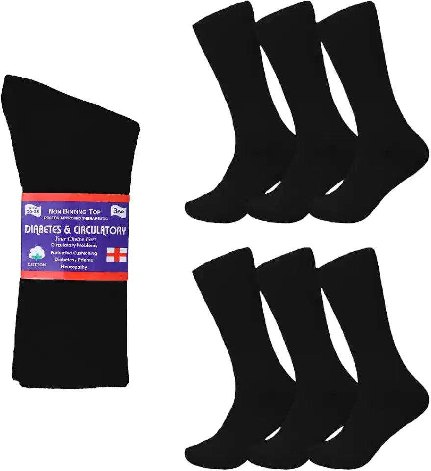 Non-Binding Cotton Crew Diabetic Socks L8102