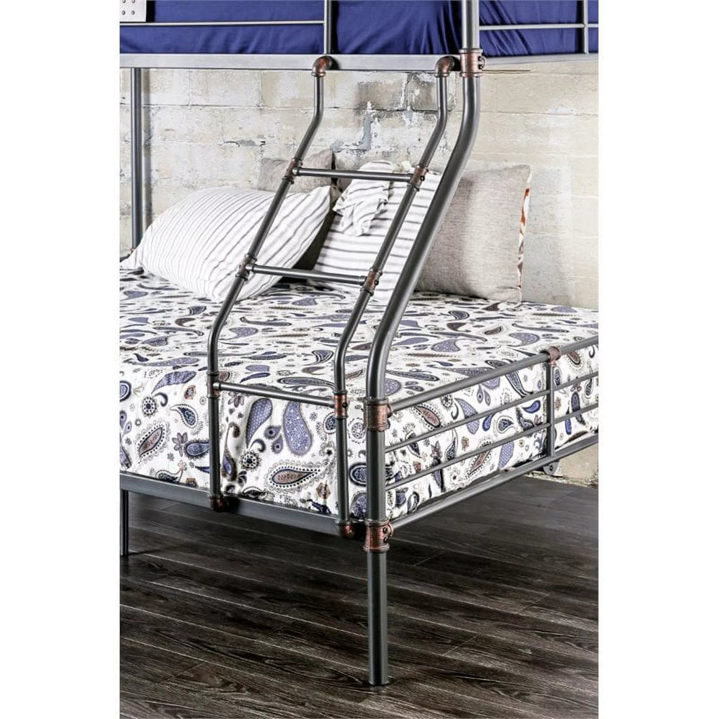 Full Over Queen Bunk Bed Antique Black Q388045