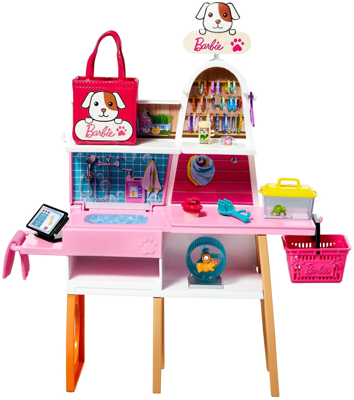 Barbie Doll and Pet Boutique Playset with 4 Pets U69956