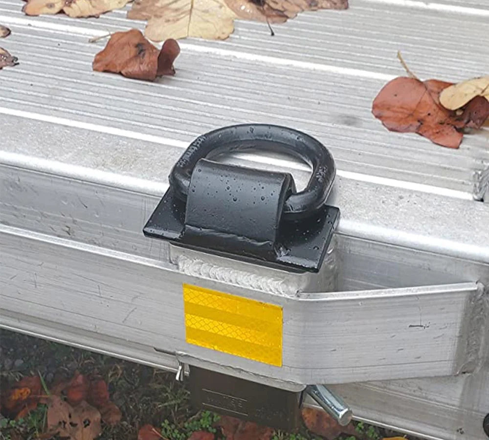 2 Pack Heavy Duty Adjustable Stake Pocket D Ring Black with 1/2" Hitch Pin, 4 Holes, 5400 lbs Load Limit X3234