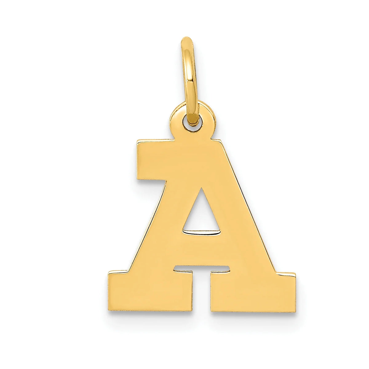 14K Yellow Gold Block Letter A Initial Pendant Charm with Rope Chain Necklace 16'' Z958051