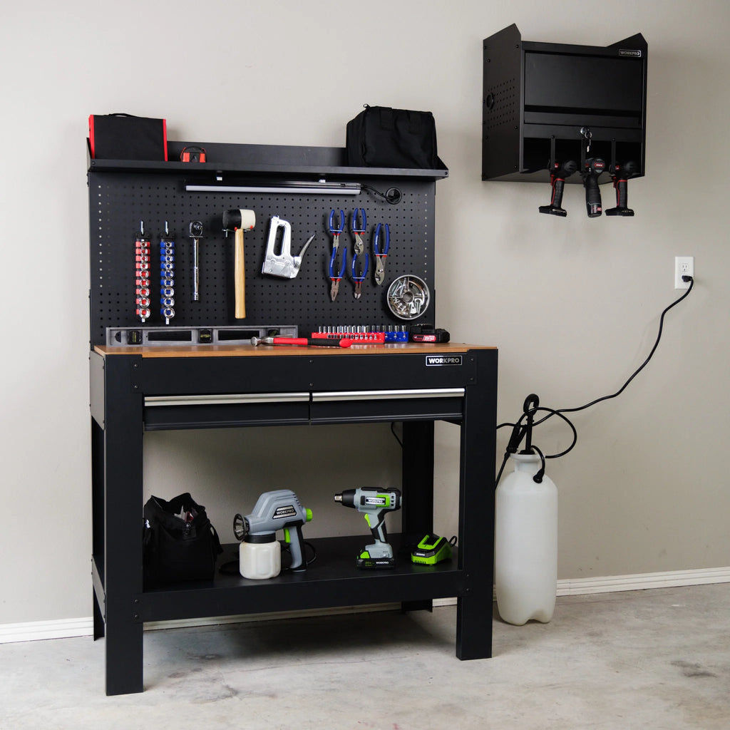 45-in Steel Multipurpose Workbench with LED Light & Power Strip Y744