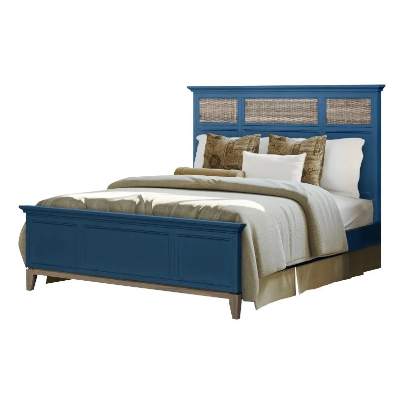 Queen Bed Blue Finish U1502