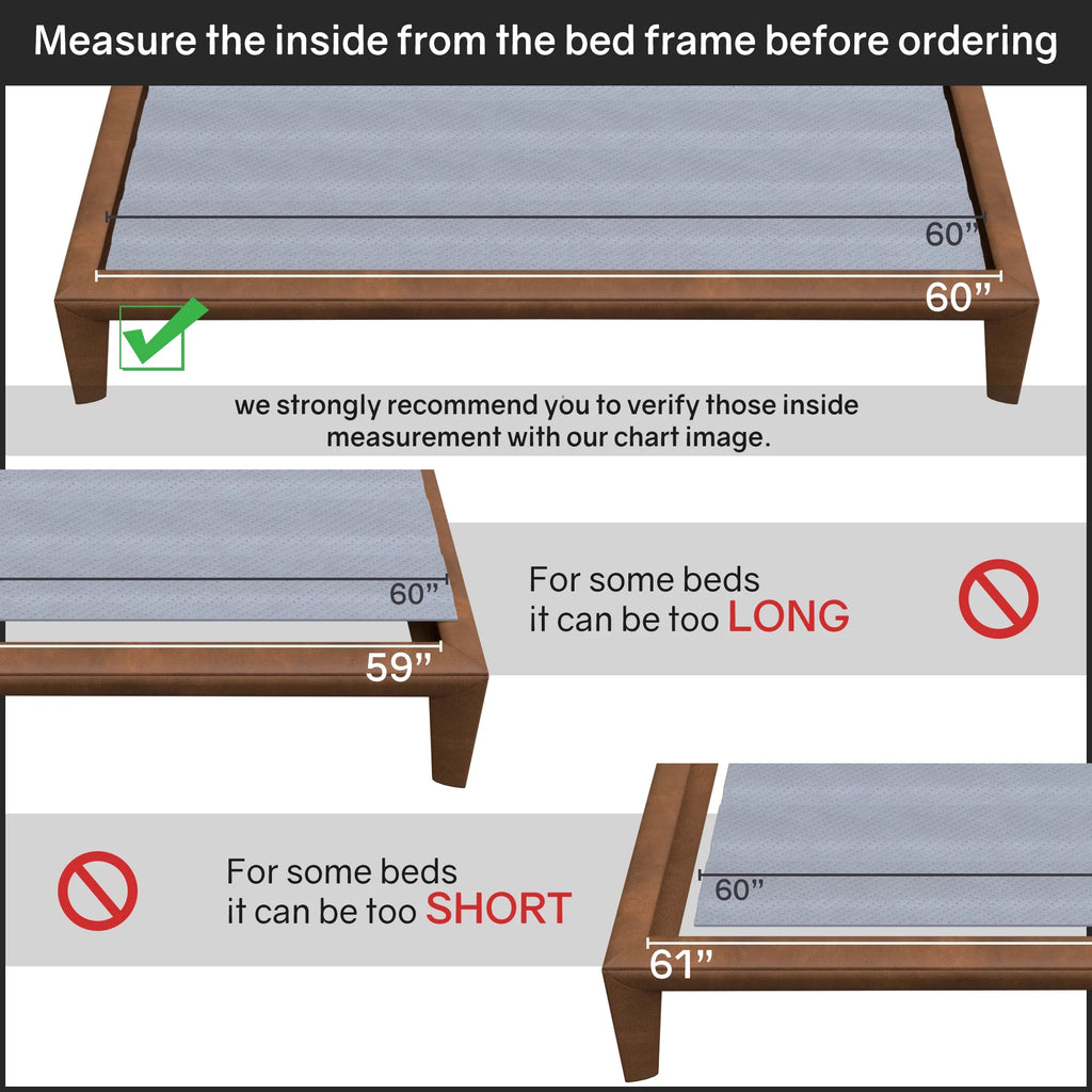 Queen Gray Mattress Support Wood Slats with Cover D13707