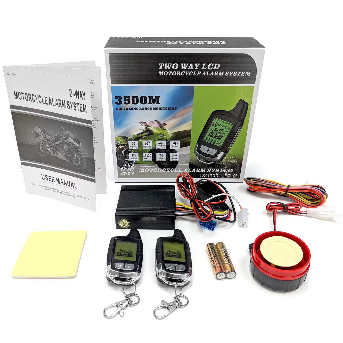 2 Way Motorcycle Alarm Pager Remote Engine Start P9718