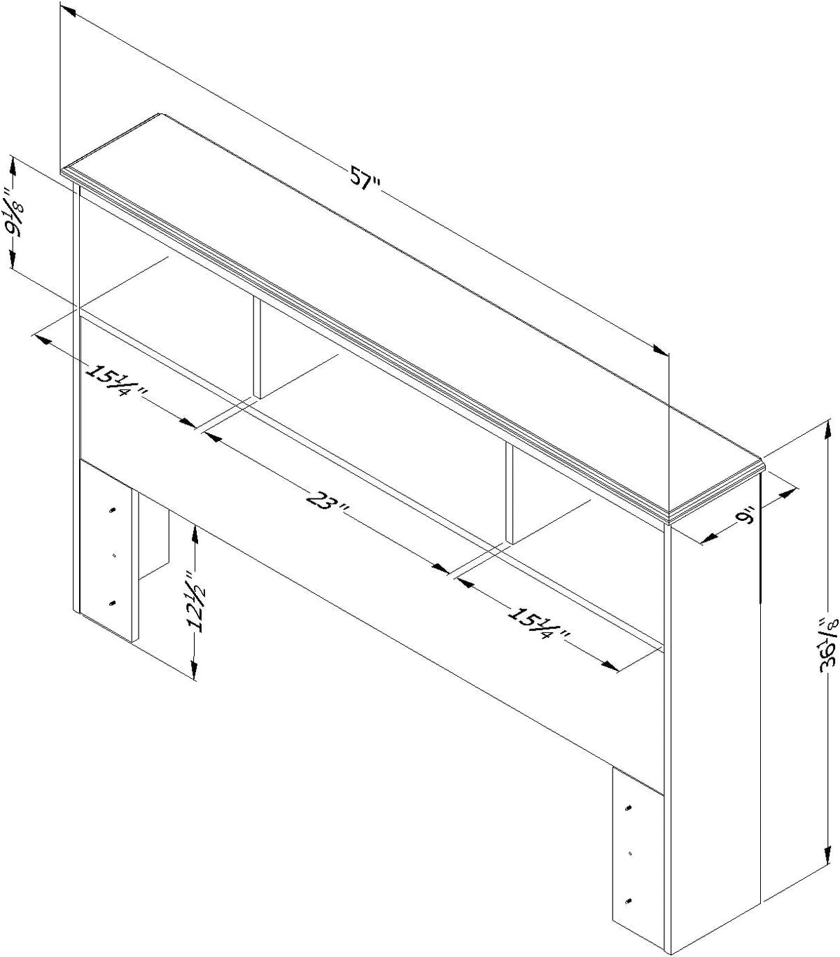 Pure White Bookcase Headboard M8460