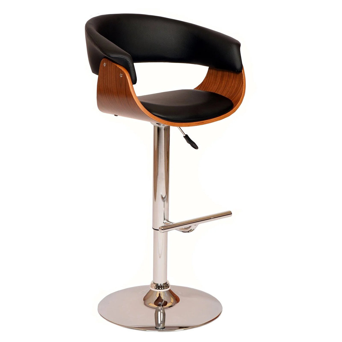 Adjustable Wood Swivel Barstool in Black F508