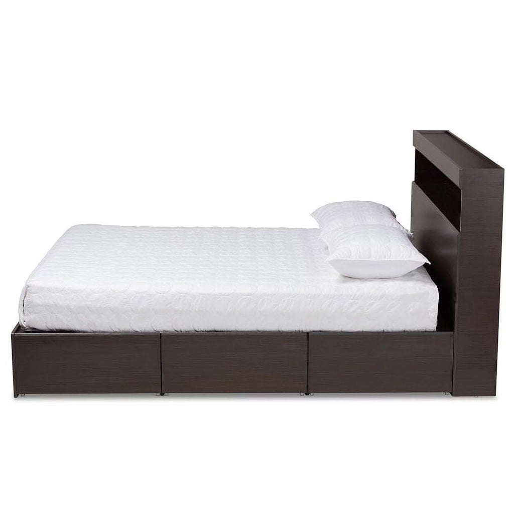 Queen Size 6 Drawer Wood Platform Storage Bed I631