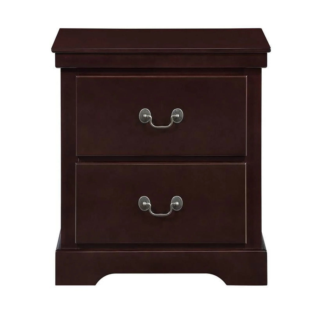 Cherry 2-Drawers Traditional Wood Nightstand A315