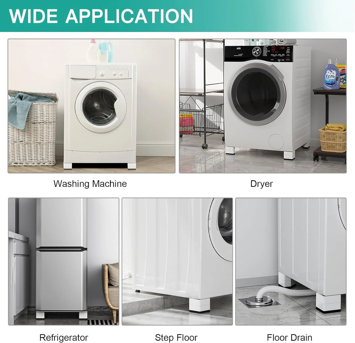 8 Packs Anti Vibration Pads for Washer and Dryer 1100 lbs Q472252