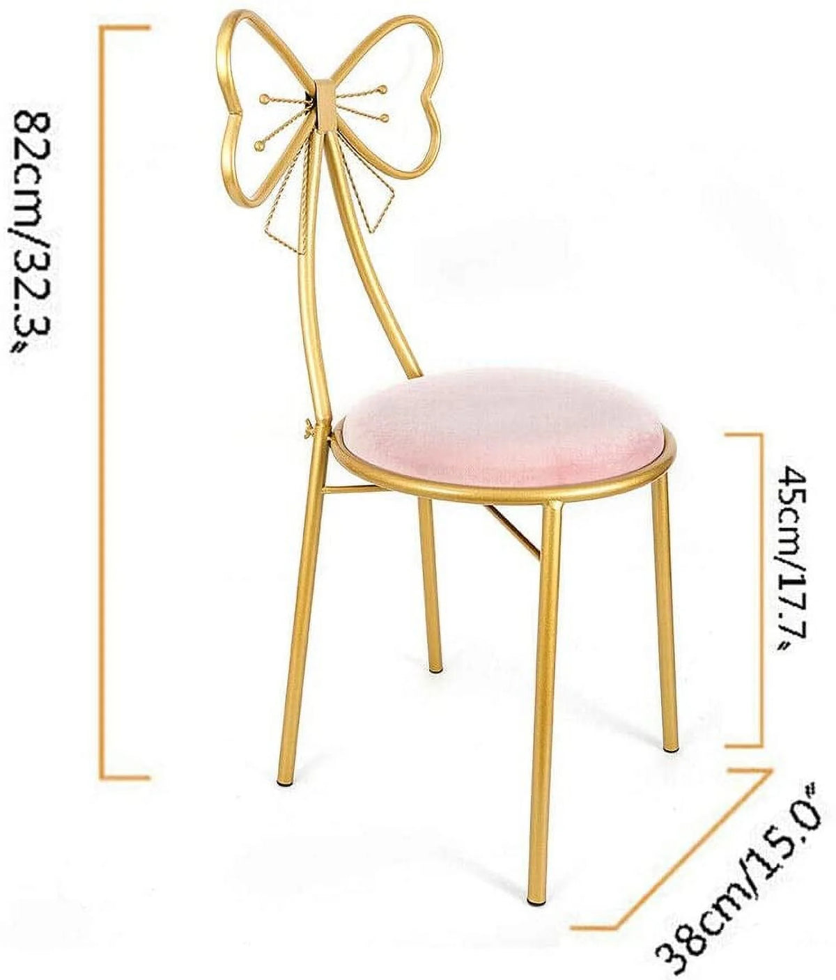 Light Pink Velvet Vanity Chair with Metal Frame T130
