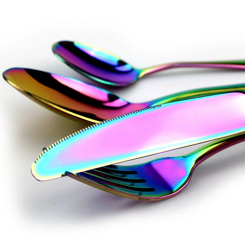 18/0 Stainless Steel Rainbow 24-Piece Flatware Set F234013