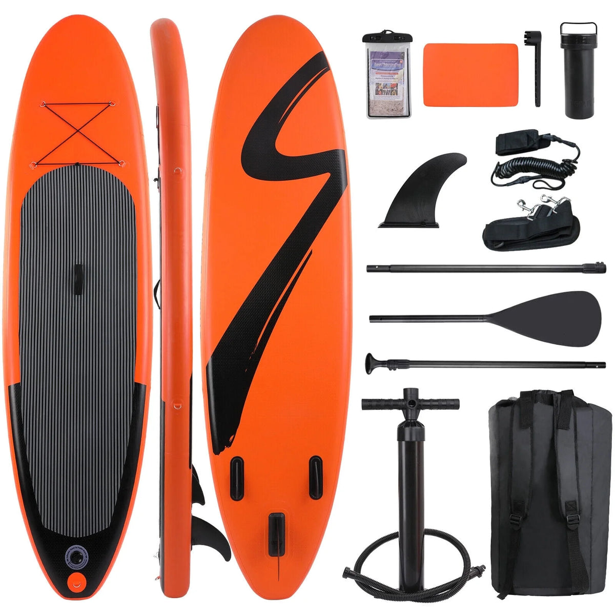 10ft Inflatable Stand up Paddle Board with Backpack, Paddle, Leash U176470