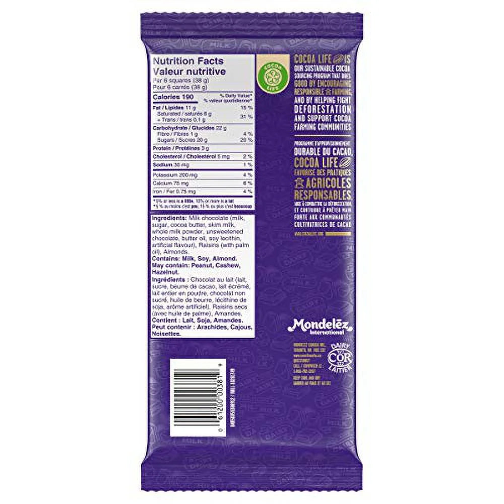 Dairy Milk Fruit & Nut Candy Bar 200G/7Oz S3518