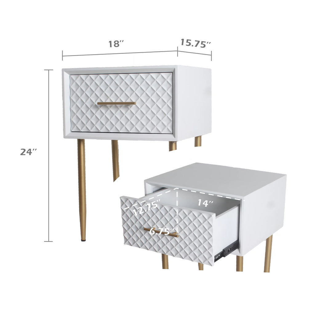 White Drawer Nightstand G265857