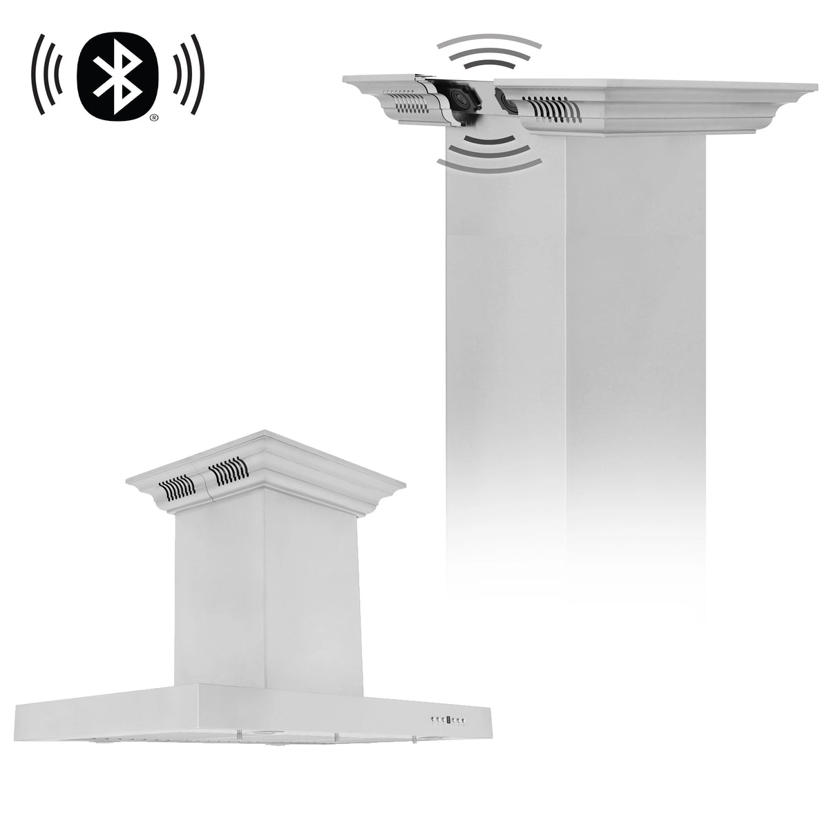 36 Island Mount Stainless Steel Range Hood with Built-in Speakers J8502
