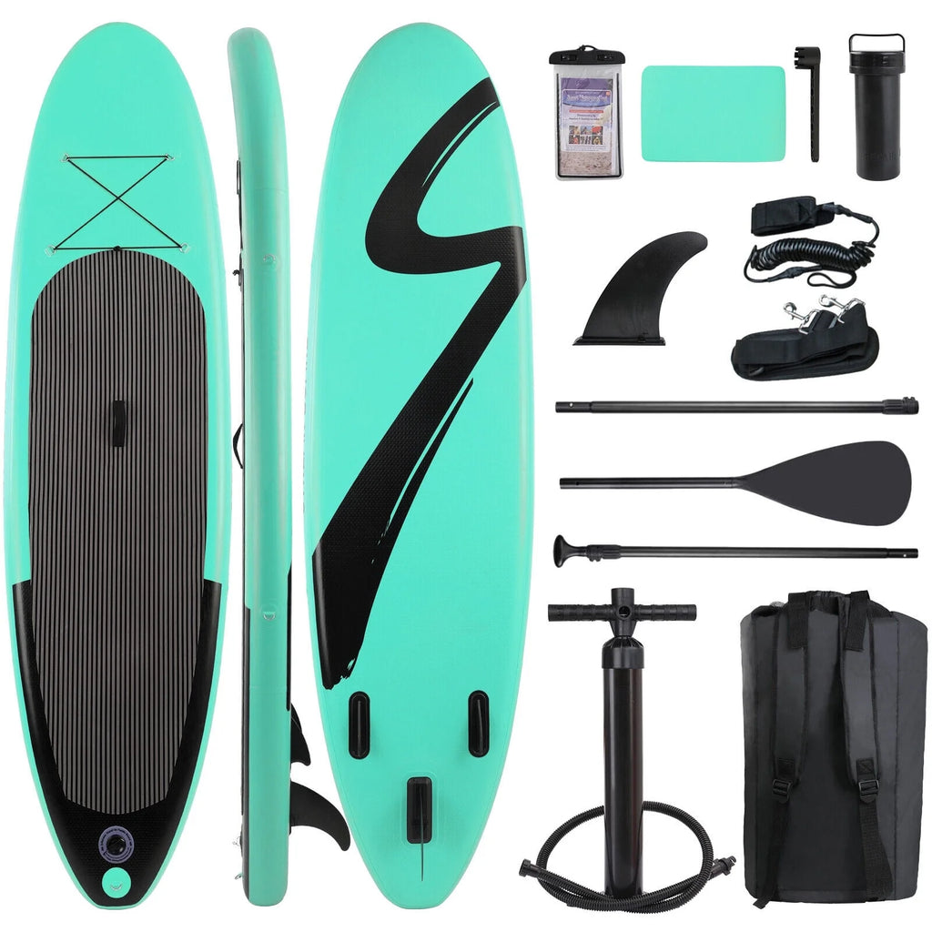 10ft Inflatable Stand up Paddle Board with Backpack, Paddle, Leash U176470
