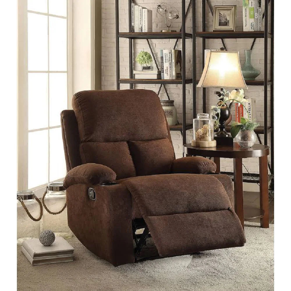 Chocolate Velvet Recliner L115