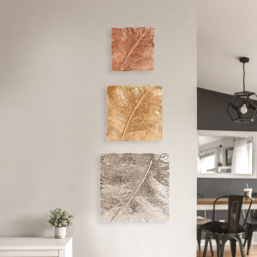 Square Leaf Wall Decor with Antique Silver B257112