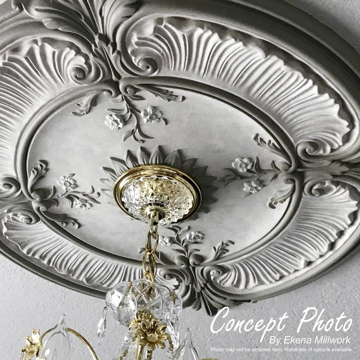 15 3/4x22OD x 1 1/2x22P Hand-Painted Ceiling Medallion D522