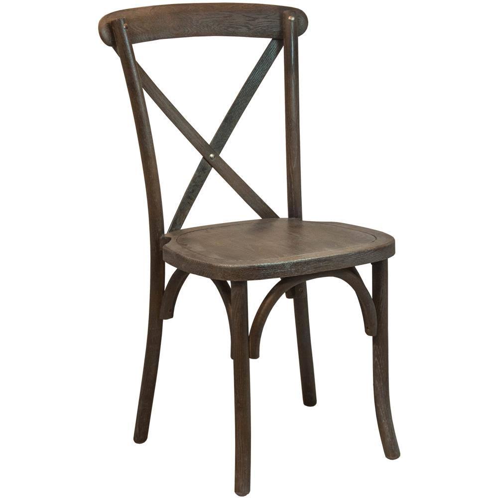 Dark Driftwood X-Back Chair I4158