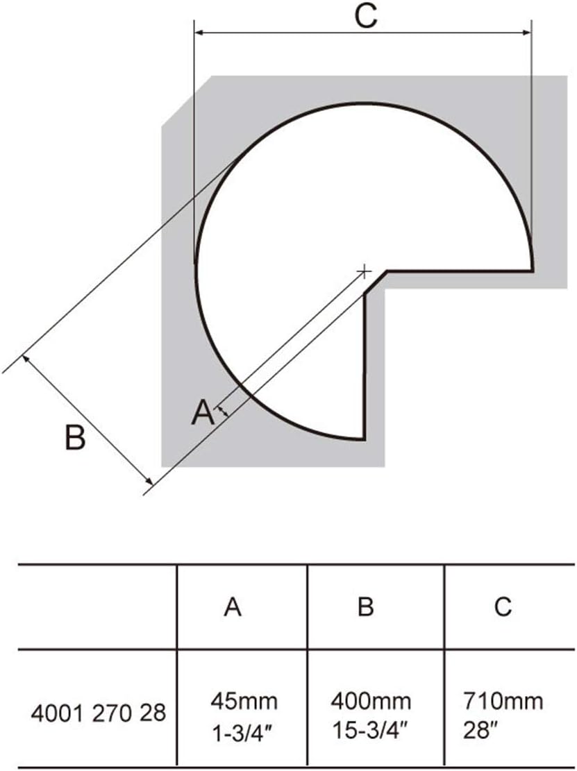 Kidney Chrome 2-Shelf Lazy Susans Corner Organizer B379198